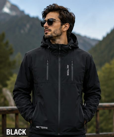 Men's Technical Windproof Outdoor Jacket (Obsidian Black)