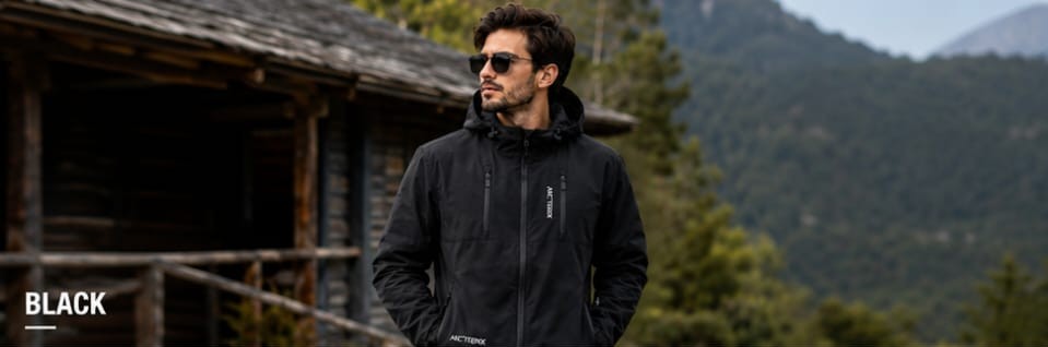 Men's Technical Windproof Outdoor Jacket (Obsidian Black) preview 2