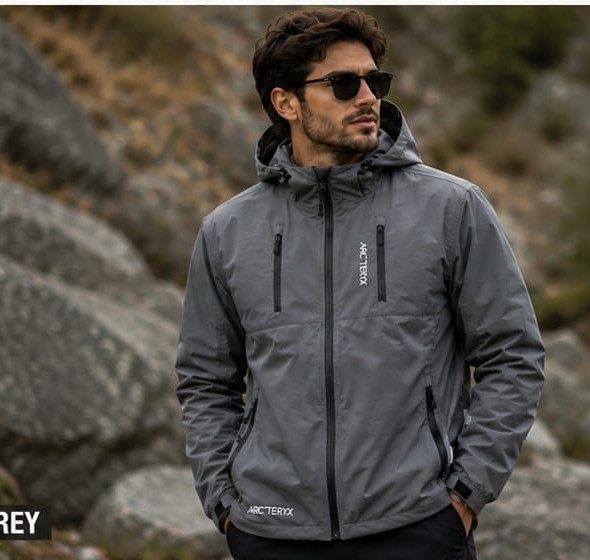 Men's Technical Windproof Outdoor Jacket (Slate Grey)